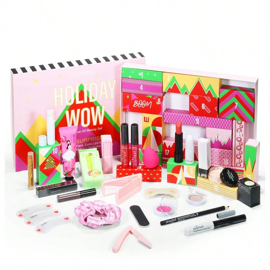 Calendario De Adviento, Herramientas De Maquillaje, Calendar - Rosa Pálido - Ver 1