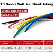 16.4英尺/5米3：1帶膠防水熱收縮管，雙層黏著線熱收縮管套管，密封加厚橡膠連接電纜，電氣工業汽車密封收縮管包裝，用於電線絕緣-黑色 - 黑色 - 查看 12