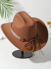 1 szt. Męski pasek dekoracyjny Boho Cowgirl Hat Jazz Panama Sun Hat Miękki filcowy kapelusz plażowy Kapelusz kowbojski Kapelusz Fedora na zewnątrz
