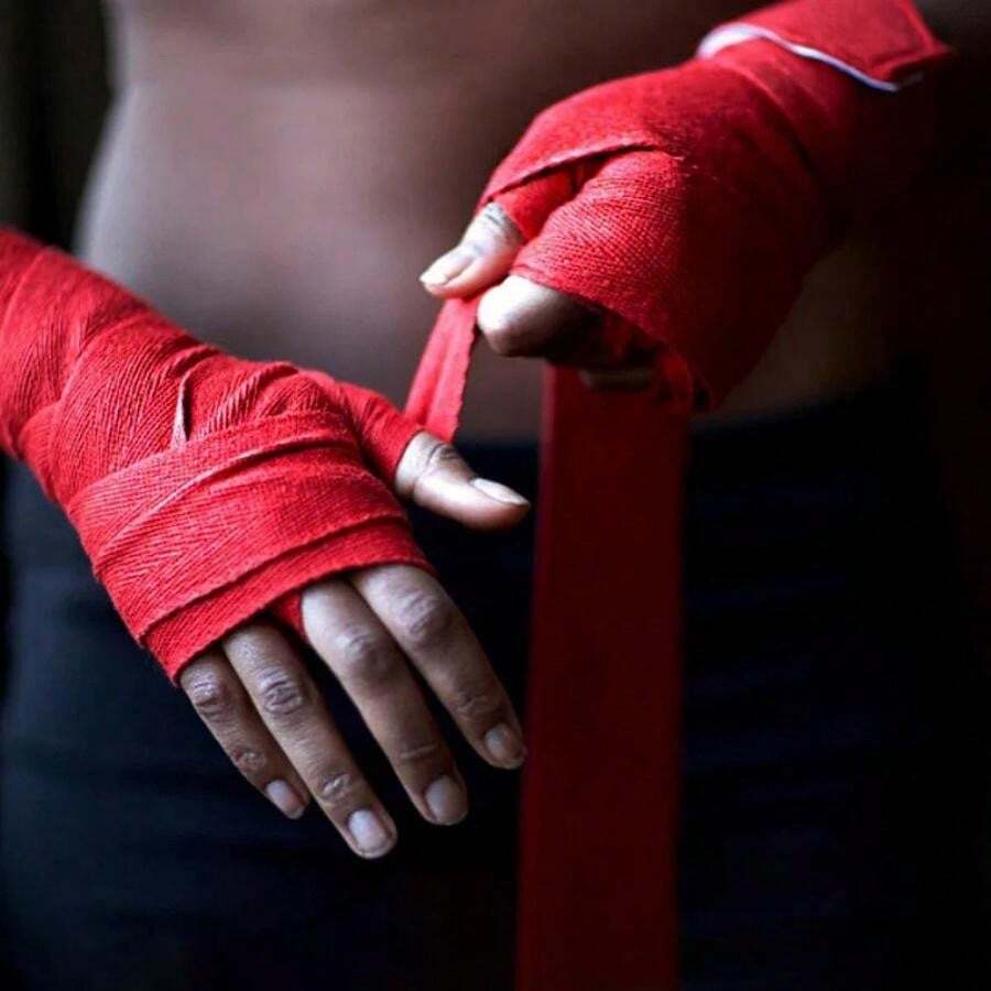 1 Pair Boxing Bandages Sports Sanda Hand Wraps Elastic Boxing Gloves