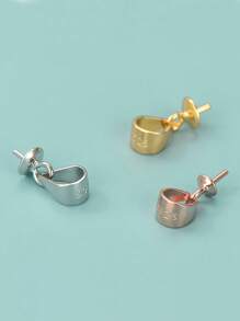 1 PC Bạc 925 Mặt Dây Ngọc Trai Tại Ngoại & Vỏ Khóa DIY Trang Sức Làm Vật Dụng - Giá đỡ mặt dây chuyền trống - Xem 3