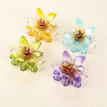 4 cái Kẹp tóc màu gradient lớn Plumeria cho mùa xuân Hàng mới - Nhiều màu - Xem 7