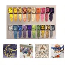 10/20 colores 1ML Pigmento mineral perlado sólido de estilo Dunhuang Acuarela DIY Coloración de arcilla Esmalte de uñas Pegamento goteo Ilustración de estilo antiguo, Pintura de acuarela, Caligrafía con pluma fuente, Vuelta al colegio, Útiles escolares