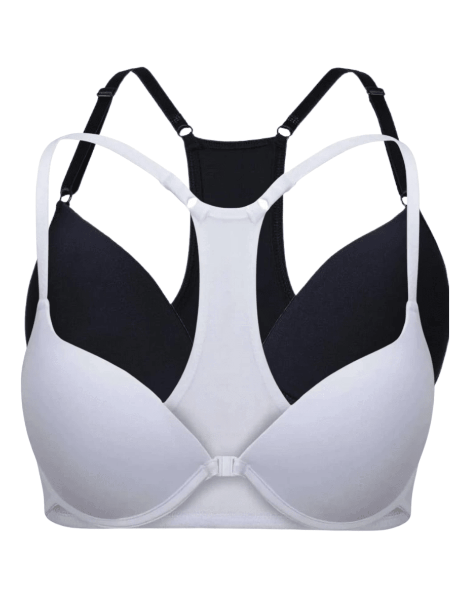 Kit 2 Sutiã Nadador Fecho Frontal Com Bojo e Alças Reguláveis Regata