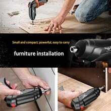 Destornillador eléctrico plegable mini recargable USB, Taladro inalámbrico doméstico con puntas de destornillador, adecuado para proyectos de bricolaje en el hogar