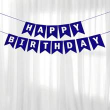 1set Gold Foil Happy Birthday Banner, Birthday Party Decorations, Triangle Flag Bunting For Party Props And Supplies,Christmas