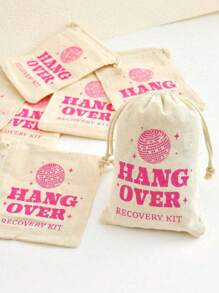 12pcs-Hangover Gift Bag Loose Single Party Gift Drawstring Tool Bag Suitable For Wedding Bride Gifts, Hangover Survival Guests, Bridesmaids, Single Party Supplies,Christmas - Multicolor - View 2