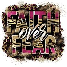 Faith Over Fear Iron On Patches For Clothing DIY, Heat Transfer Sticker For Clothes, T-Shirt Decoration - Multicolor - View 1
