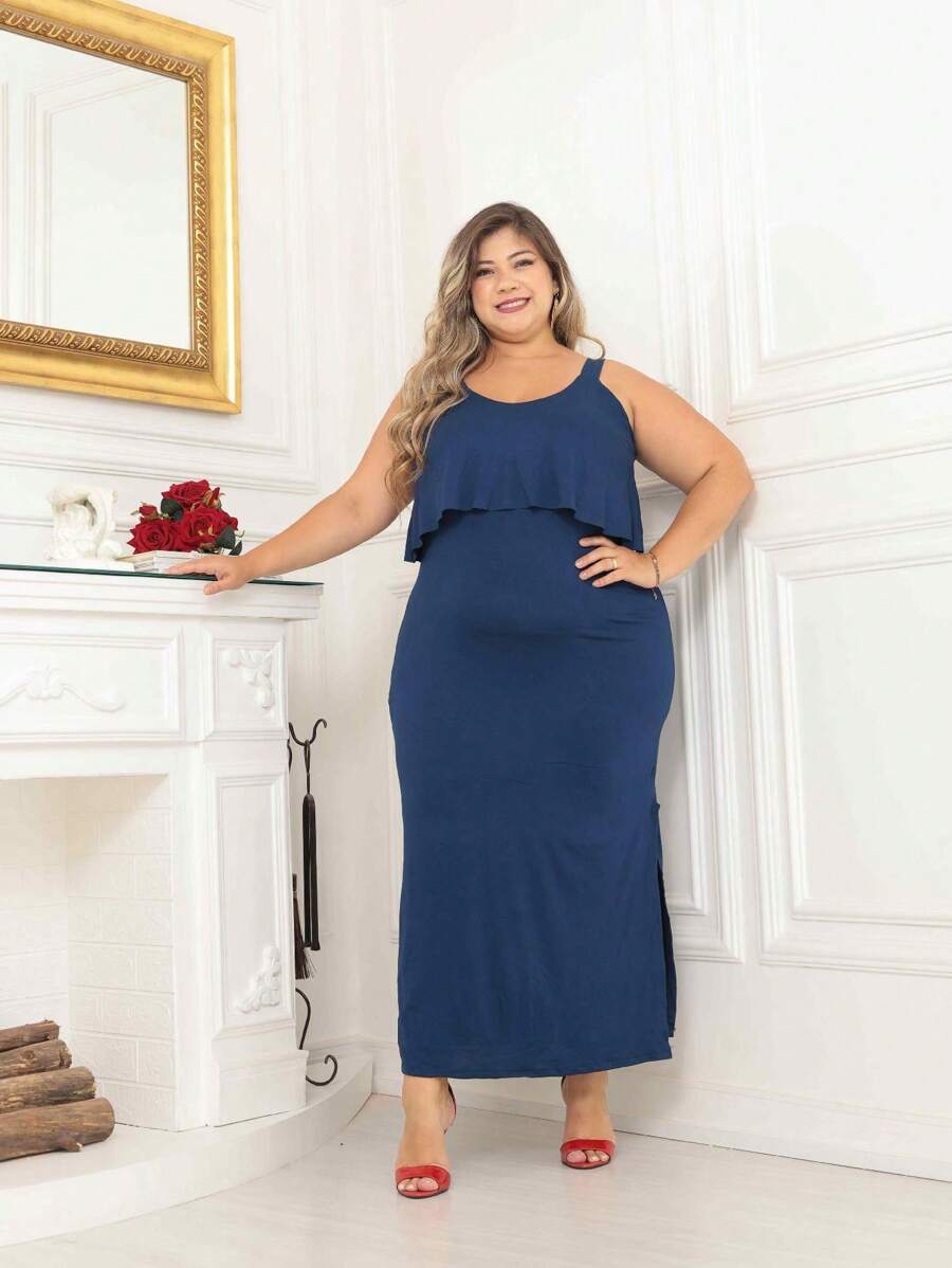 Plus Size Dresses - 藏蓝色 - 查看 1