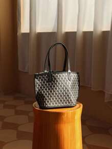 經典款式大容量花卉手提肩袋，手提包，女士休閒桶袋 - 彩色 - 查看 4