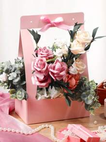 3pcs Flower Boxes For Arrangements Flower Bags For Mother's Day,Bouquets Paper Flower Gift Bag Portable Waterproof Floral Bouquet Box - Rectangular Hollow Flower Box - View 8