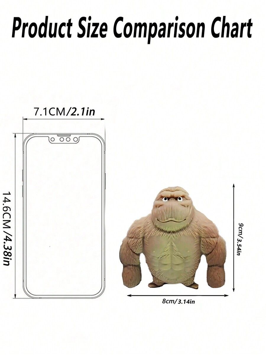 1PC Gorilla Youth Squeeze Toys, Fun Gorilla Elastic Toys, Relieve Youth