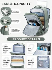 經過航空公司認可的隨身攜帶背包，帶有USB端口，25L個人物品袋得到航空公司批准，背包適合15.6英寸的手提電腦，保護脊柱的背包，減輕負擔的背包，多口袋大容量超大，旅行度假必備，設計用於男女皆宜的行李包，帶鞋格的旅行背包，父親節禮物，夏季書包，大一新生書包，適合書籍的返校學生多功能宿舍大學生書包