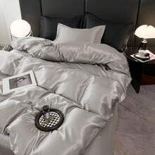 Juego de 3 piezas de funda nórdica minimalista de seda lavada, 1 funda nórdica + 2 fundas de almohada, suave y cómodo, fresco pero no helado, sedoso y liso, adecuado para dormir sin ropa, fresco y transpirable, lavable a máquina, adecuado para dormitorio principal, habitación de invitados, dormitorio, todas las estaciones