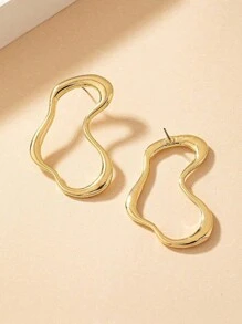 2 piezas Pendientes de diosa con diseño de línea asimétrica simple para uso diario y accesorios de moda