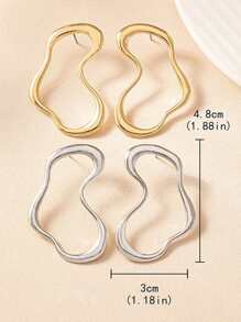 2 piezas Pendientes de diosa con diseño de línea asimétrica simple para uso diario y accesorios de moda