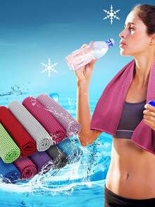 1入組涼感運動毛巾快干冰涼毛巾，適用於瑜伽、運動、健身、露營、戶外 - 綠色 - 查看 3