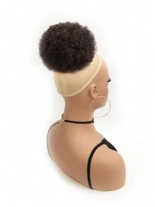1 Pc Afro Curly Hair Buns Updo Ponytail Short African Twisted Curly Drawstring Extension For Women And Girls Synthetic Hair Bun Ponytail Clip In Hair Extensions