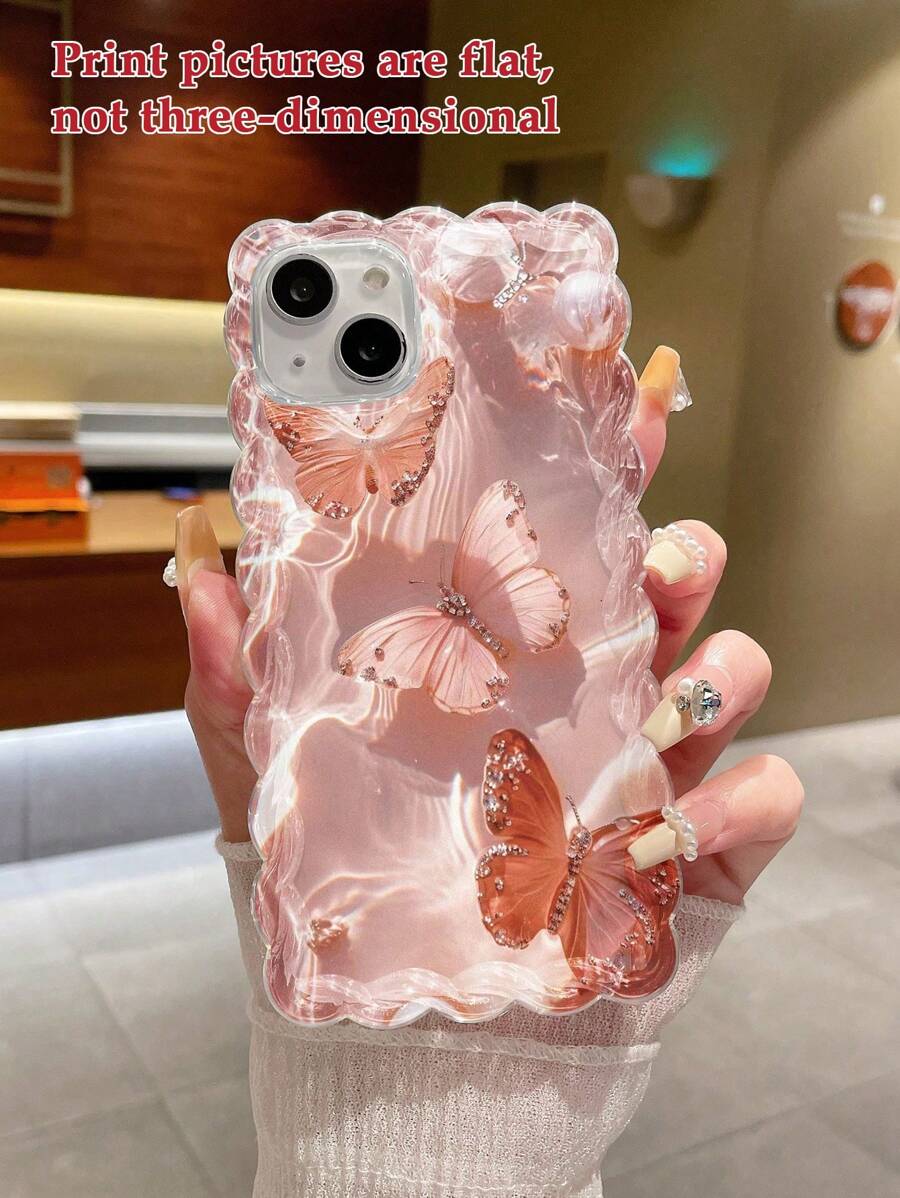 Cute Butterfly Pattern Fashion Phone Cases Braided Edge Fashionable 2D Printed Protective Phone Case Compatible With IPhone 15/New 14/12 Pro Max/13 Pro Max/14 Pro Max, Braided Edge Colorful Anti-Fall Creative Phone Case Compatible With IPhone XR/7/8, Soft Protective Phone Case Compatible With IPhone 15 Pro Max, 13, 14, 11, 12 Pro Spring Birthday Gift