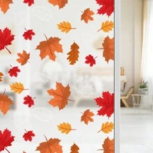 Glass Film Window Home Privacy Protection Autumn Maple Leaf Color Decorative Stained Glass Window Film For Bathroom And Toilet - Late Autumn Maple Leaves - View 4
