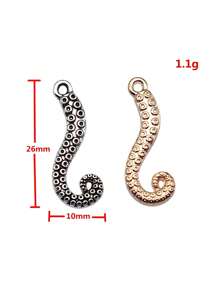 20入組26x10mm章魚腿吊墜，適用於手工珠寶製作DIY女式手鍊項鍊製作 - 章魚腿 - 查看 3