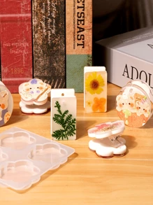 1 pieza Molde de silicona con formas geométricas ovaladas, rectangulares, redondas en forma de nube y corazón para manualidades con resina epoxi DIY