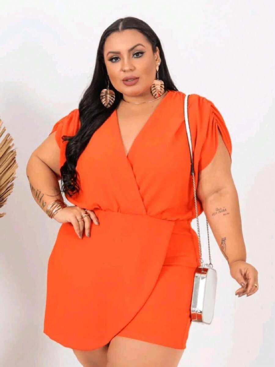 Plus Size Jumpsuits - 橘色 - 查看 1