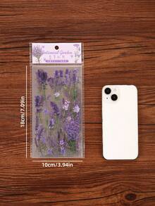 6pcs Lavender Series PET Waterproof Decorative Stickers For Journaling, Pre-Cut (Single Pack) - Purple - View 2