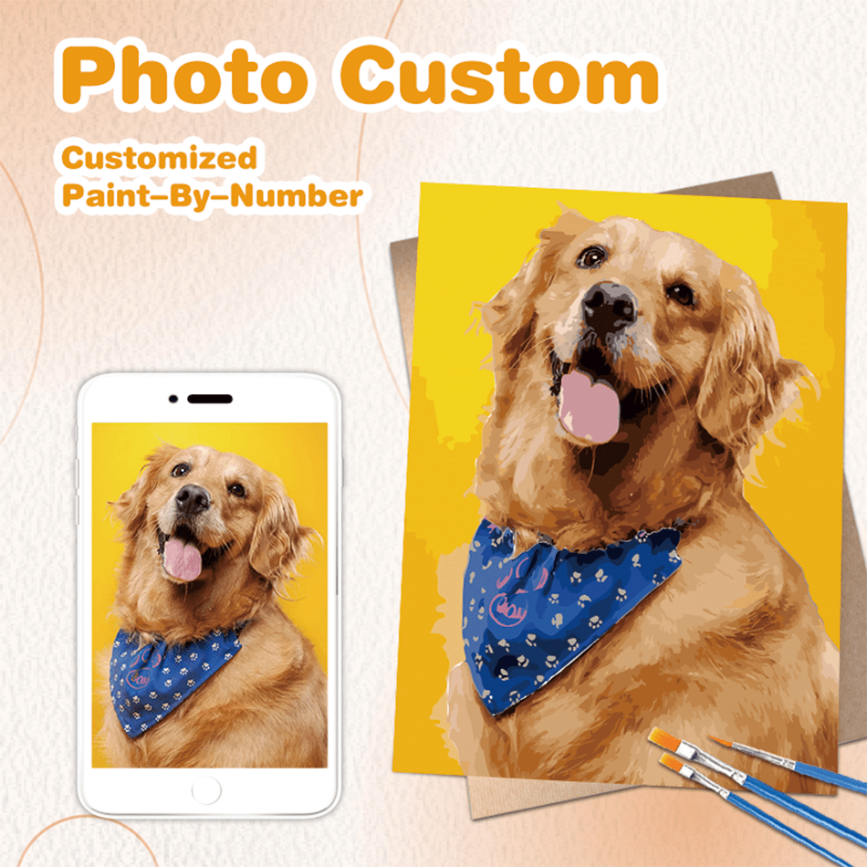 [Personalizado] 1 pieza Foto personalizada de pintura por números Bricolaje personalizado Pintura al óleo por número Lienzo de imagen de retrato familiar 30x40cm / 12x16 pulgadas sin marco 24 colores