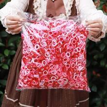 100 条高弹力时尚多色发带适合女士日常使用马尾辫发绳 - 款式 - 查看 22