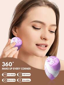 2pcs Makeup Sponges, Suitable For Cream And Powder Concealers, Loose Powder And Other Cosmetics Application - Multicolor - View 6