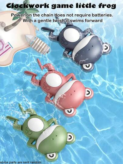 Wind-Up Bathing Frog Toy, Swims In Water, Fun Bath Toy, Home Stress Relief, High-Quality Frog Toy