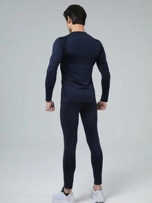 Conjunto de ropa deportiva de secado rápido para culturismo y ejercicio muscular, traje de entrenamiento de gimnasio, conjunto de base para deportes al aire libre, ropa deportiva de alta elasticidad y transpirable para correr/baloncesto/ciclismo - azul real - Ver 7
