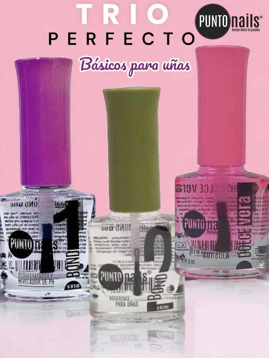 TRIO Basicos Punto Nails para Aplicación de uñas - Rosa - Ver 1