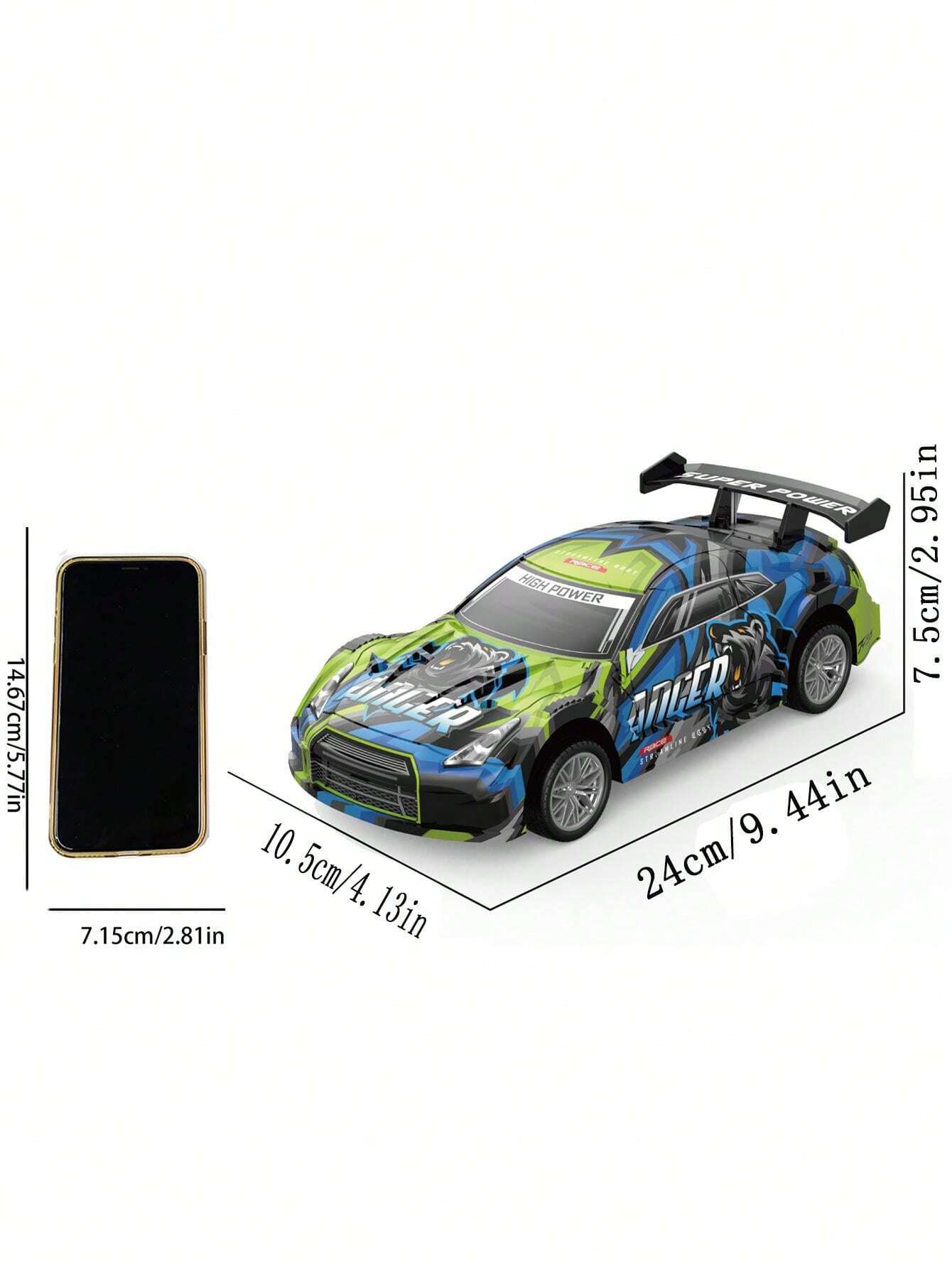 One RC Toy Car - Electric Shockproof Racing Car For Kids, Color And