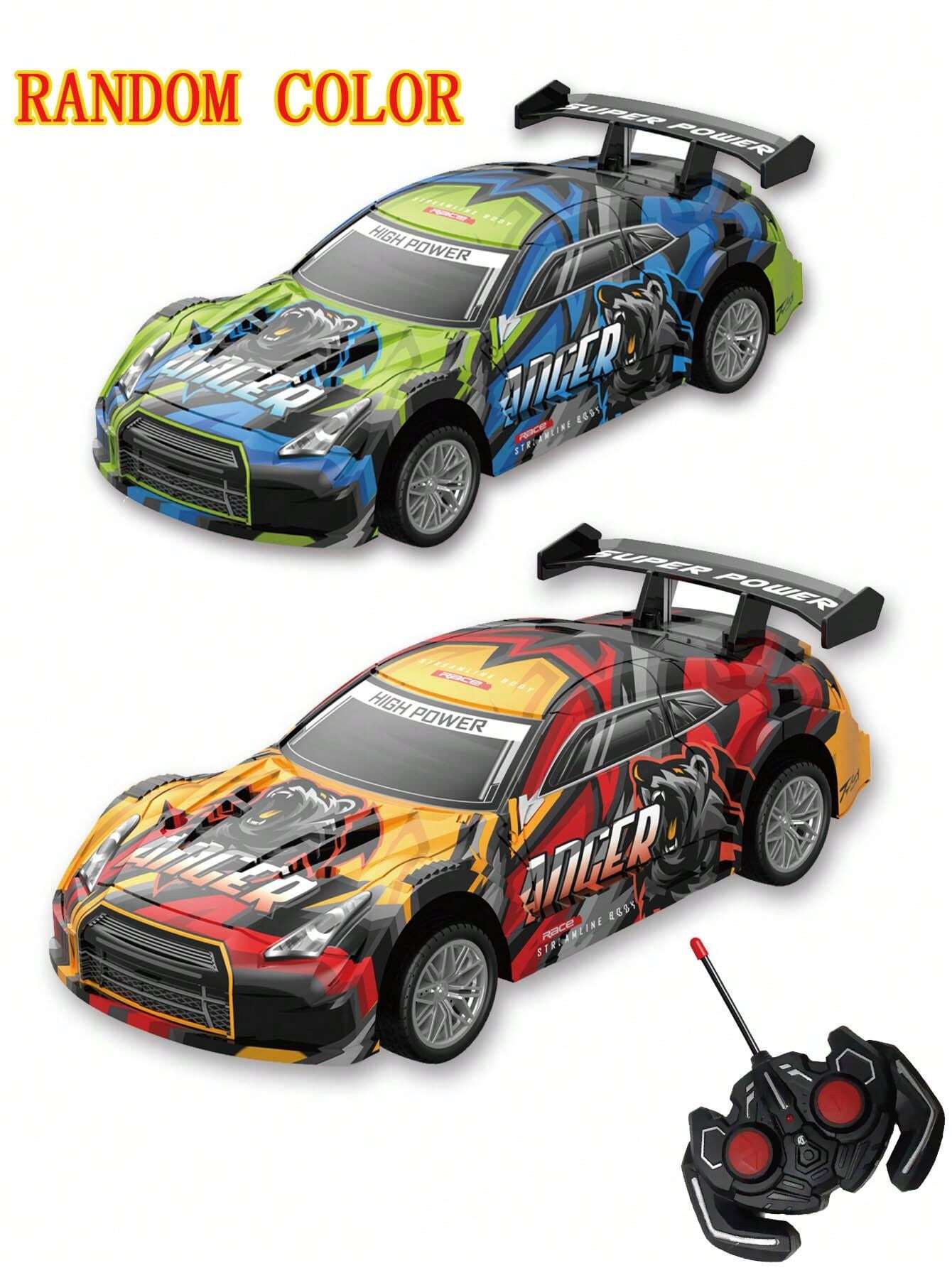 One RC Toy Car - Electric Shockproof Racing Car For Kids, Color And
