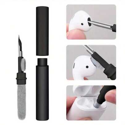 1 Stück Ohrhörer-Reinigungsstift, kompatibel mit Air Pods, Air Pods Pro 12, tragbares 3-in-1 kabelloses Ohrhörer-Reinigungswerkzeug-Set mit Reinigungsbürste.