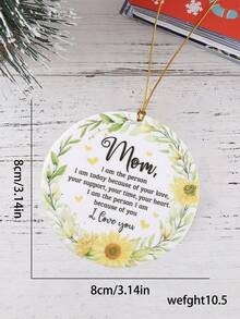 1 cái "Mẹ ơi, con là người con yêu vì mẹ" Vòng hoa Quà tặng ngày của mẹ Mặt dây chuyền acrylic tròn trang trí cho sân vườn, treo cửa sổ, quà tặng kỷ niệm, trang trí. - Nhiều màu - Xem 3