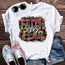 Faith Over Fear Iron On Patches For Clothing DIY, Heat Transfer Sticker For Clothes, T-Shirt Decoration - Multicolor - View 6