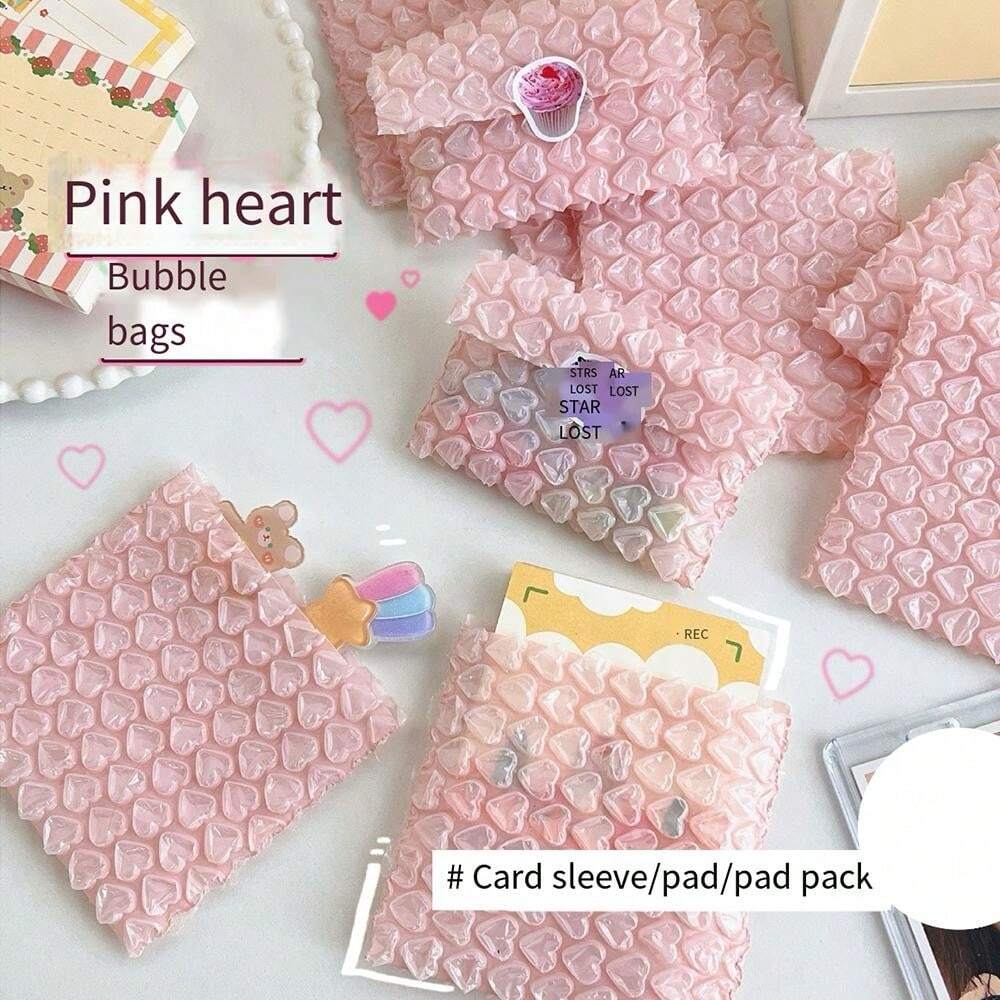 5pcs Sacos de Bolhas Coração Rosa, Envelopes de Plástico Bolha com ...