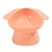 PETSIN 1 pieza Tazón de agua/comida protector para el cuello de mascota de gato, tazón de 4 patas de color macaron de plástico