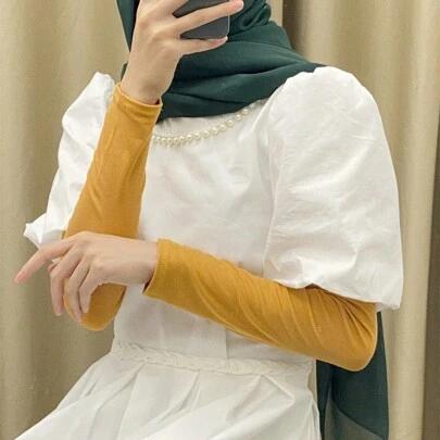 1件装女士新款纯色莫代尔打底袖防晒防晒防晒冰袖