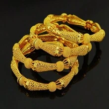 1/2/4pcs Dubai Women Bracelet Gold Bracelet Saudi Arabia Bracelet Wedding Bride Jewelry African Birthday Gift