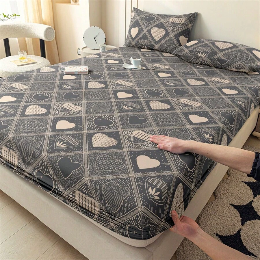 單人床墊保護套，全季節適用床單替換品，無枕套 - 繁心 - 查看 1