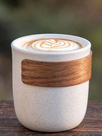 1 pièce tasse à café expresso, tasse à latte art, tasse à thé de l'après-midi, tasse à eau de 200 ml blanc avec prise résistante à la chaleur et fissures aléatoires, grande capacité, de retour à l'école