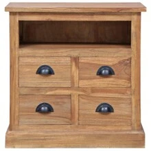 Side Cabinet Storage Cabinet 23.6"X11.8"X23.6" Solid Teak
