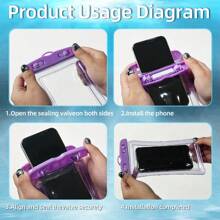 1pc Transparent Mobile Phone Airbag Waterproof Bag Swimming Waterproof Shockproof Bag With Touch Screen Function Outdoor Phone Protective Cover (With Hanging Rope)
