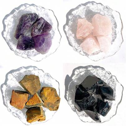 1 pieza Piedra cristal de cuarzo crudo natural asimétrico, piedra fragante de curación de Reiki, espécimen mineral de roca para decoración del hogar, sin fuego, aromaterapia