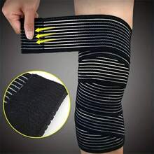 1 pieza Vendaje deportivo para muñeca, envoltorio de tobillo para gimnasio, manga de compresión para rodilla, banda elástica para pierna, pantorrilla, muslo, codo - Negro - Ver 2