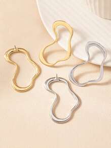 2 piezas Pendientes de diosa con diseño de línea asimétrica simple para uso diario y accesorios de moda